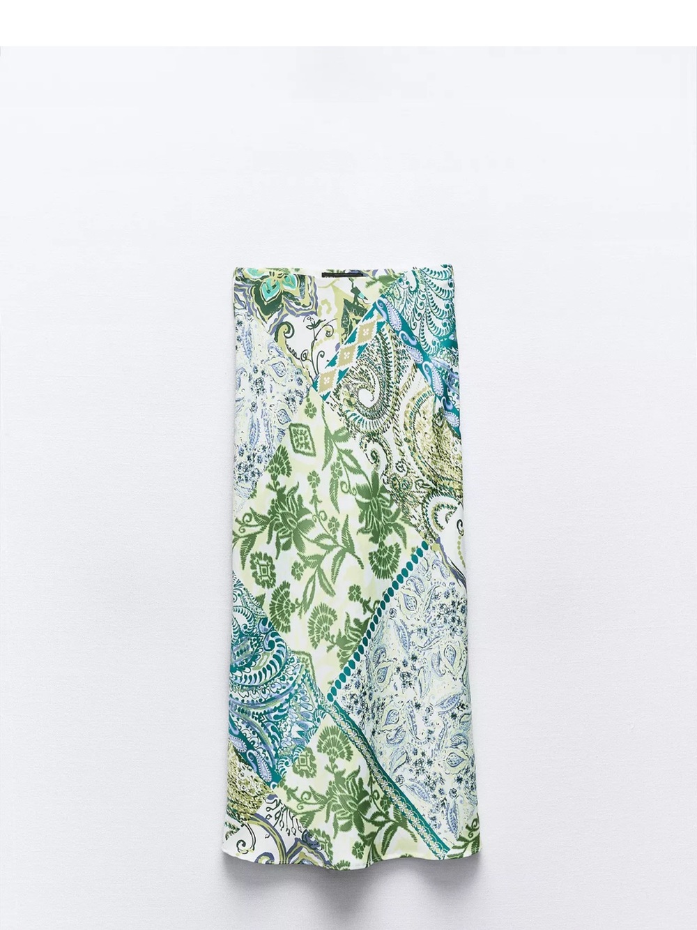 Zara printed Paisley satin Maxi Skirt